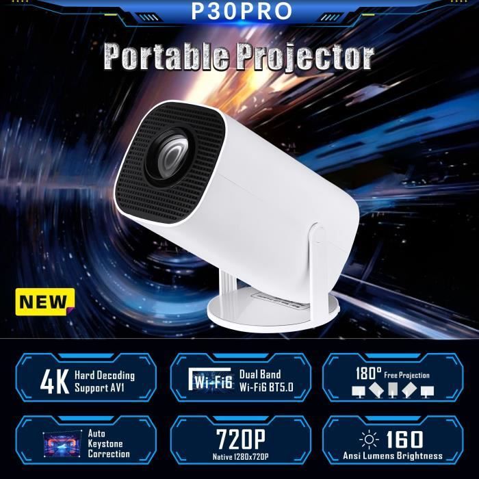 Mini-Projektor – ISINBOX – Mini – Android 12 – WiFi 6 – Bluetooth 5.0 – 180°-Drehung