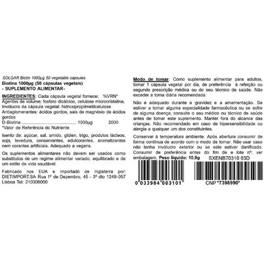 Solgar Biotiini 1000 mikrogrammaa 50 kapselia