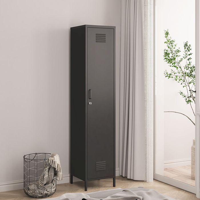 Seinäjoki steel locker, 180 x 38 x 38 cm, matte black