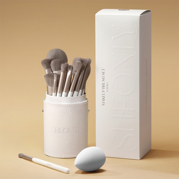 Sada profesionálních štětců na make-up Livingandhome, 18 ks - bílá
