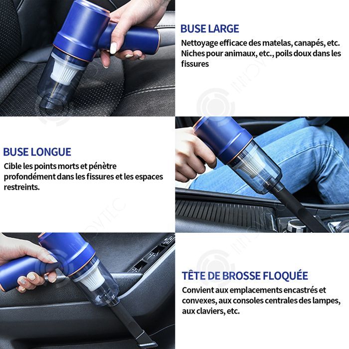 INN Mini Stofzuiger 8000Pa 120W Mini Autostofzuiger Professionele Handstofzuiger Krachtige Draadloze Autostofzuiger