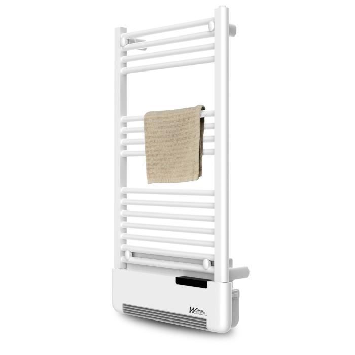 Scaldasalviette elettrico - WARM TECH - 1500W - 230V - A liquido + ventilatore - 3 programmi - Bianco