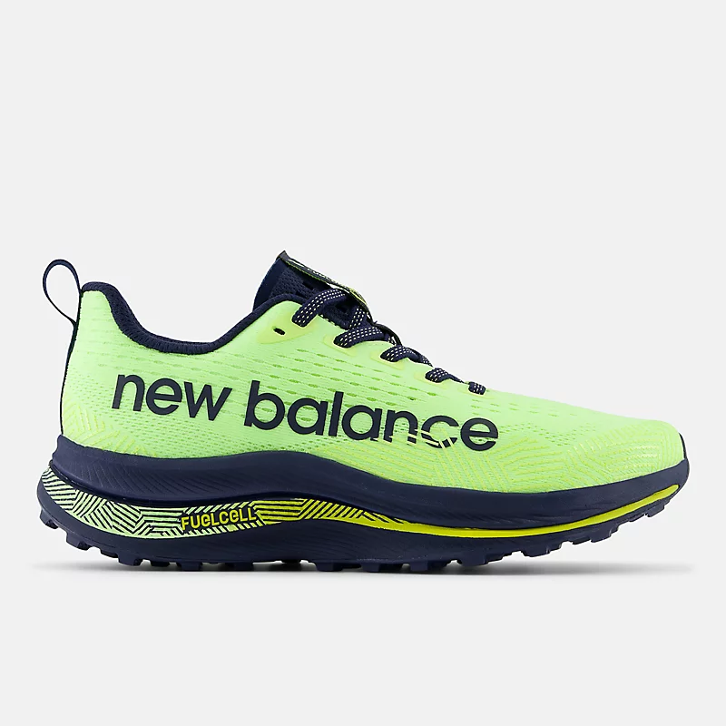 FuelCell SuperComp Trailrunning-Schuhe für Damen in Bleached Lime mit NB Navy und Tea Tree