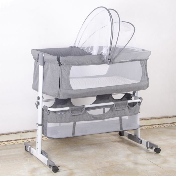 Co-sleeping crib - KELUODAE - Multifunctional adjustable crib for babies - Grey - Adjustable height