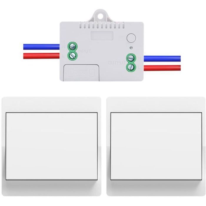 Interruptor inalámbrico europeo, sin pilas, paquete de 2, kit de interruptor inalámbrico autoalimentado, interruptor bidireccional, interruptor de control remoto para el hogar.