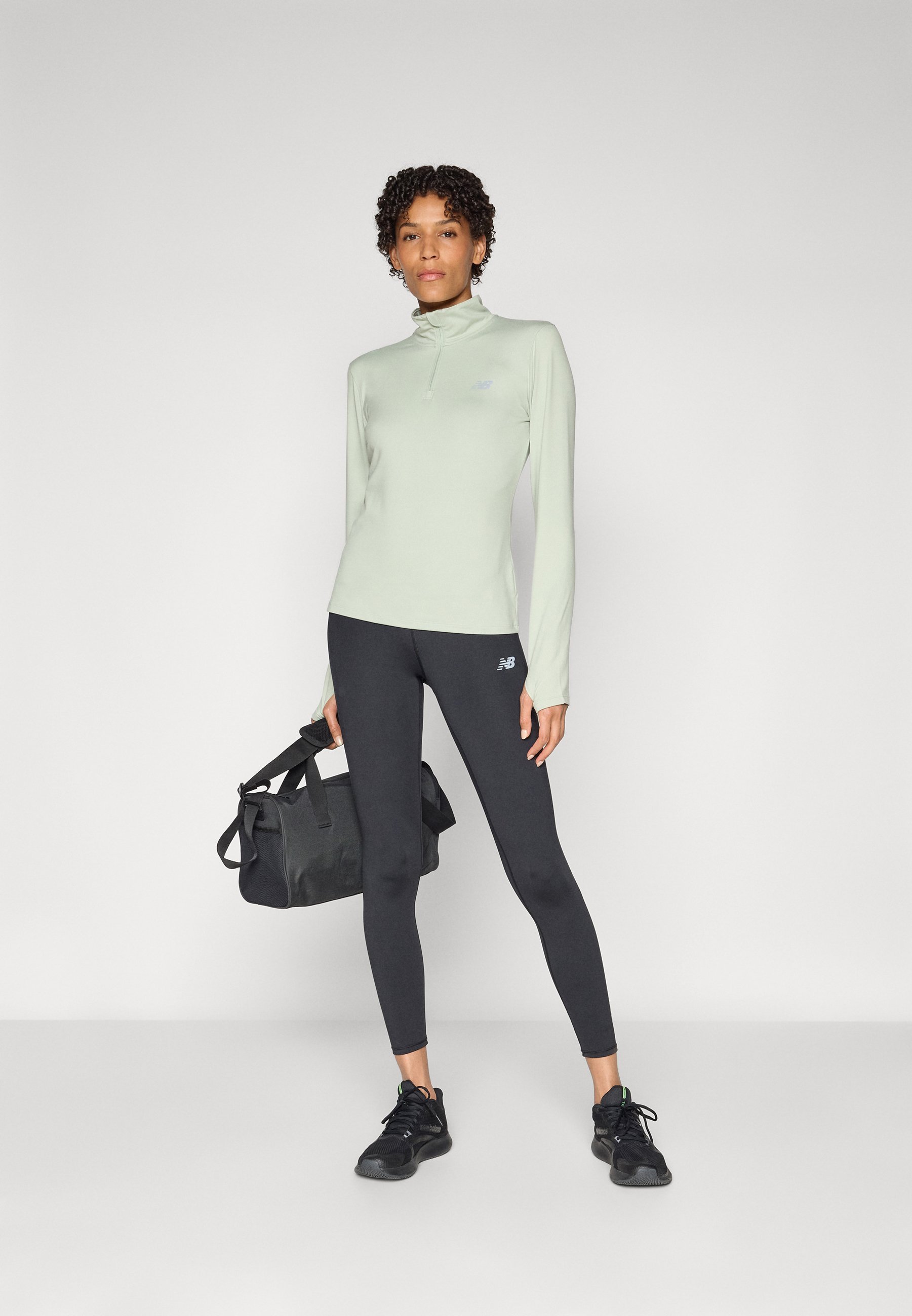 ESSENTIALS SPACE DYE QUARTER ZIP - Pitkähihainen paita - käärmeenmustaNew Balance