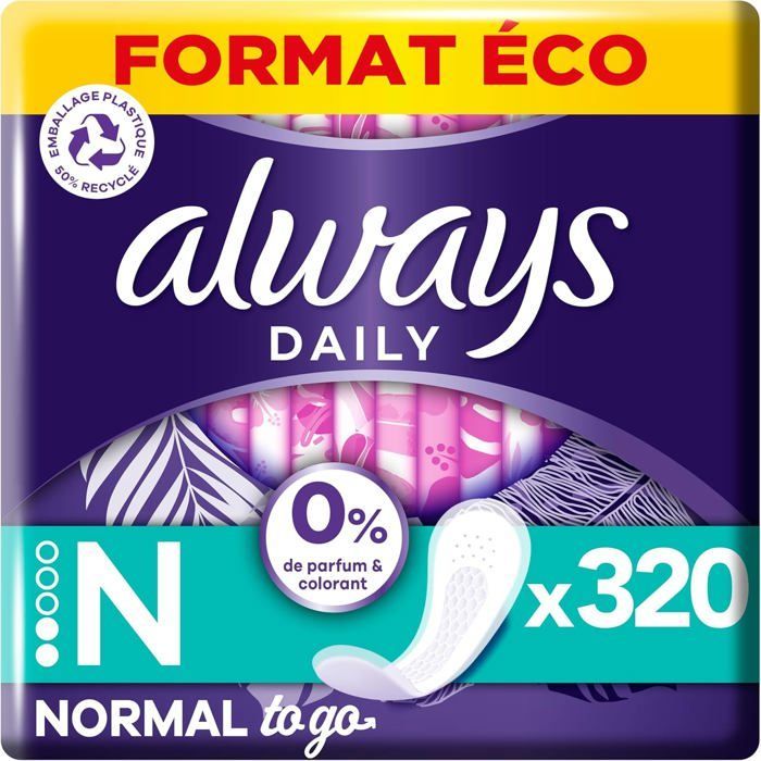 Daily Fresh Regular Panty Liners Individual Packets 16x20 Units, 0% perfume and dye, so you smell nothing else