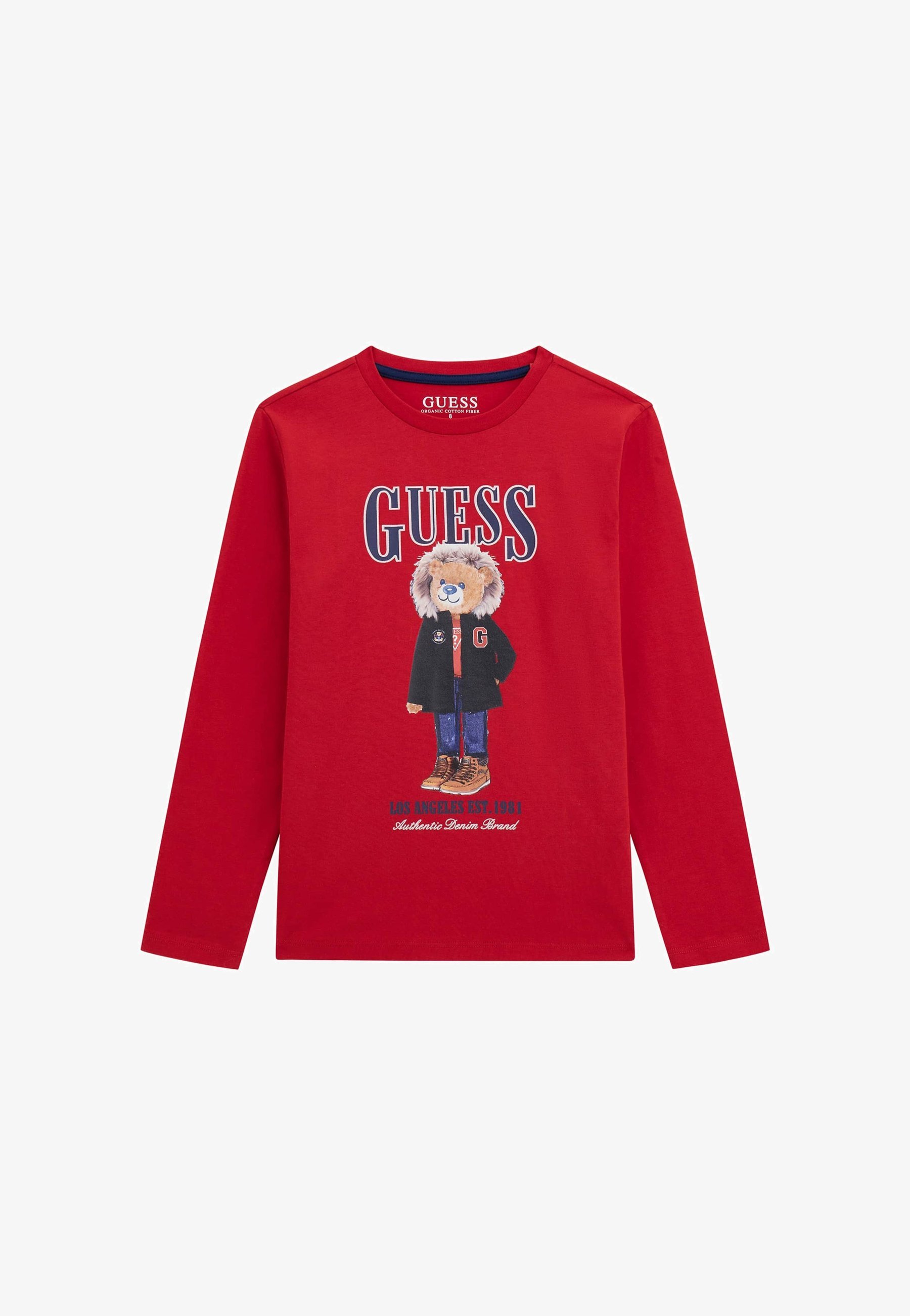 Guess BEDRUCKTES - Bluzka z długim rękawem - rot