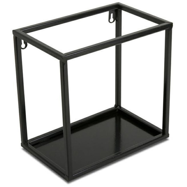 Półka wisząca ścienna metal czarna 24 cm LOFT