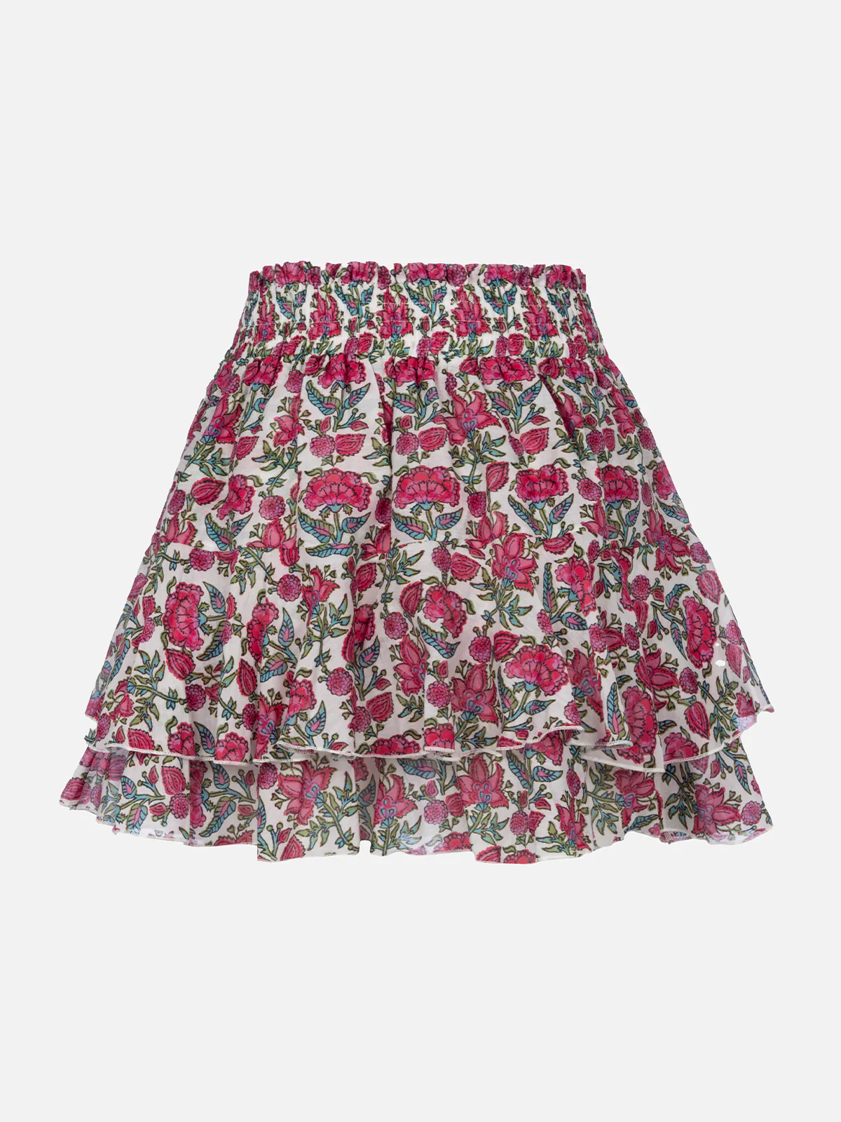 Damesminirok met ruches van zijden voile