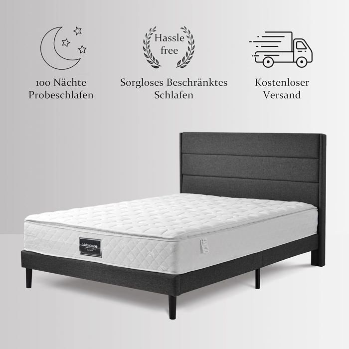Materasso 90x200 cm, sfoderabile con 7 zone di comfort, reversibile estate/inverno, traspirante, spessore 25 cm.
