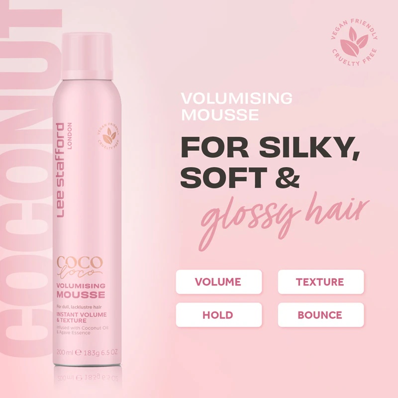 „Lee Stafford CoCo LoCo Agave Luxury“ apimties suteikiančios putos ploniems ir ploniems plaukams