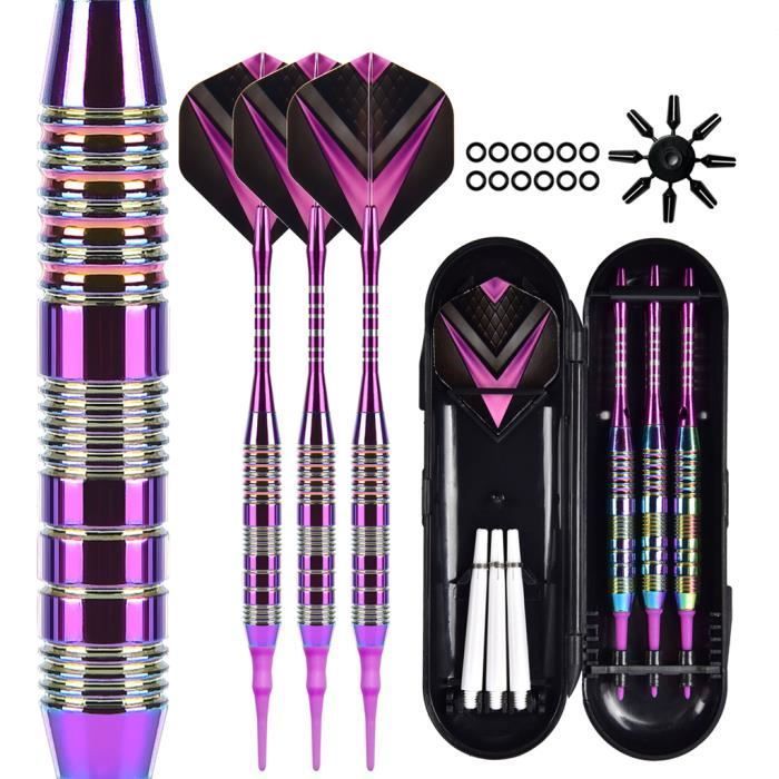 Dartset - ZHUODIKE - 21g Darts - Kunststof punt - Onbreekbaar aluminium - Paars