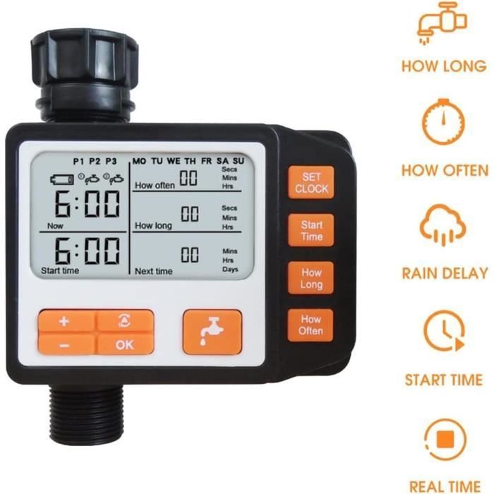 Irrigatieprogrammeur, bewateringstimer, programmeerbare digitale tuinkraan, automatische slangkraantimer