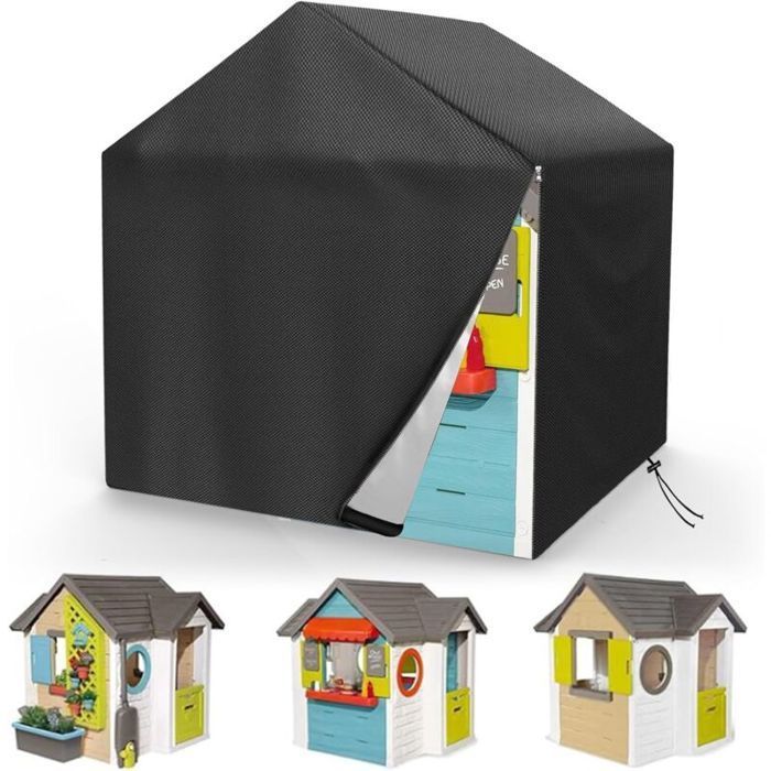 Funda para casita de juegos infantil de jardín, 145x145x160cm, funda para casita de juegos exterior, tela Oxford impermeable, duradera.