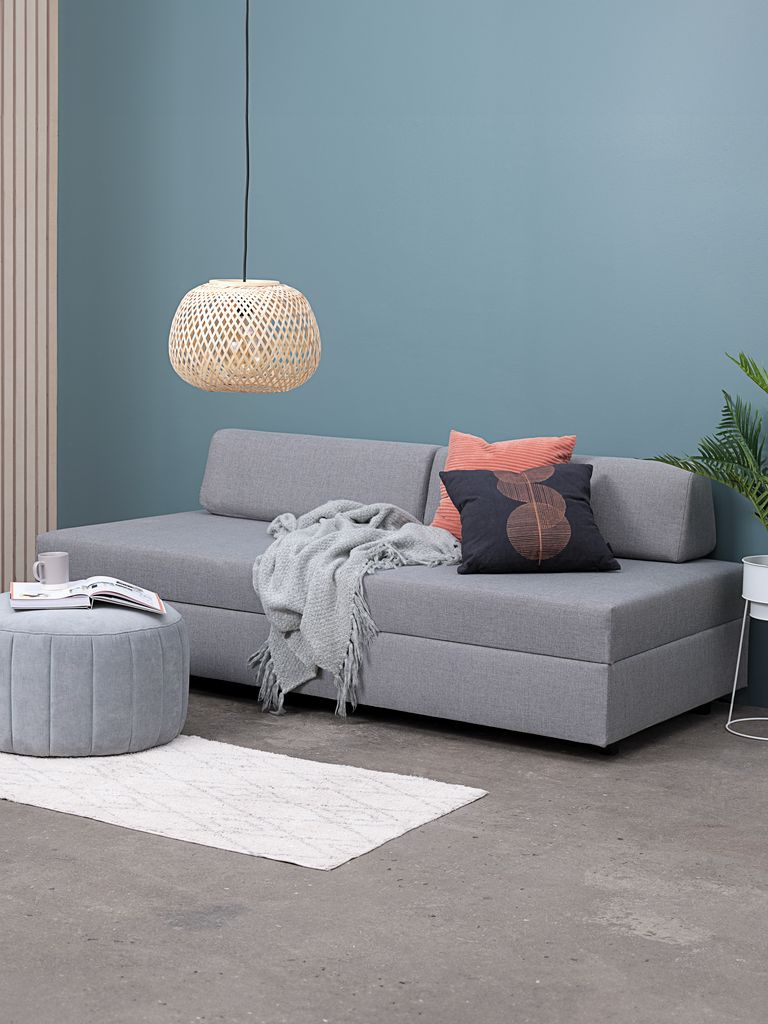 BEGINDT BEGINDT sofa-lova 196x91 šviesiai pilkos spalvos audinys