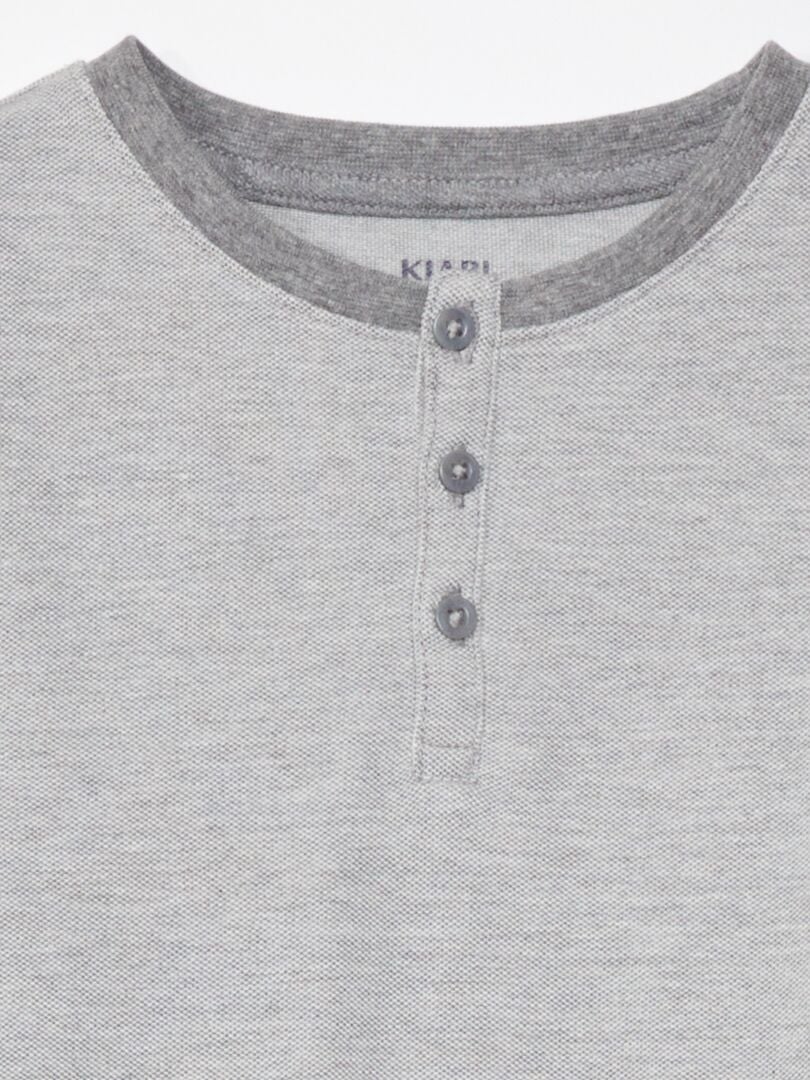 Camiseta de algodão piqué - CINZA
