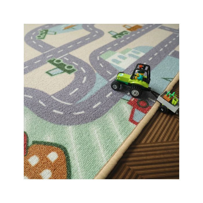 Alfombra de juegos infantil - Pista de coches - Campo - 160 x 230 cm