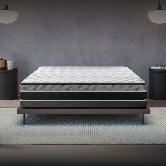 Colchón FELIS 140x190 cm - 30 cm de grosor - Firme - 7 zonas de confort en espuma viscoelástica adaptativa - HR 35 kg - Látex - Lado verano/invierno