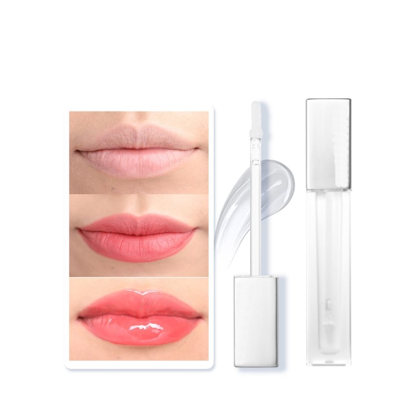 Brillo labial transparente, brillo labial, lápiz labial, voluminizador de labios, brillo labial, labios brillantes, transparente, hidratación duradera, anti-sequedad TSLM1