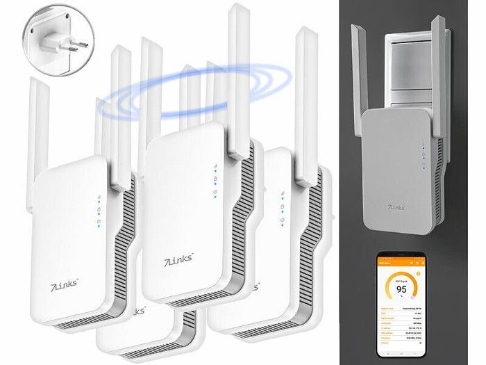 Répéteur WiFi 6 - 7Links - WLR-3000.ax - 3000 Mb/s - Dual Band - Fonction Mesh