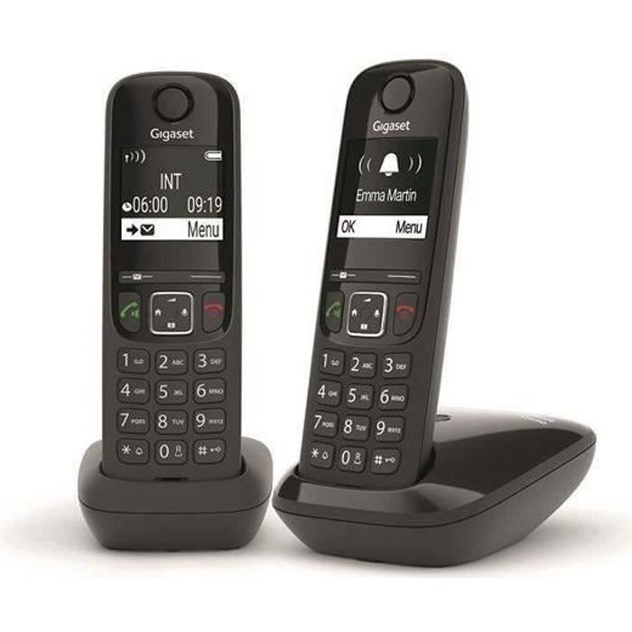 Telefone com fio GIGASET AS690 Duo preto