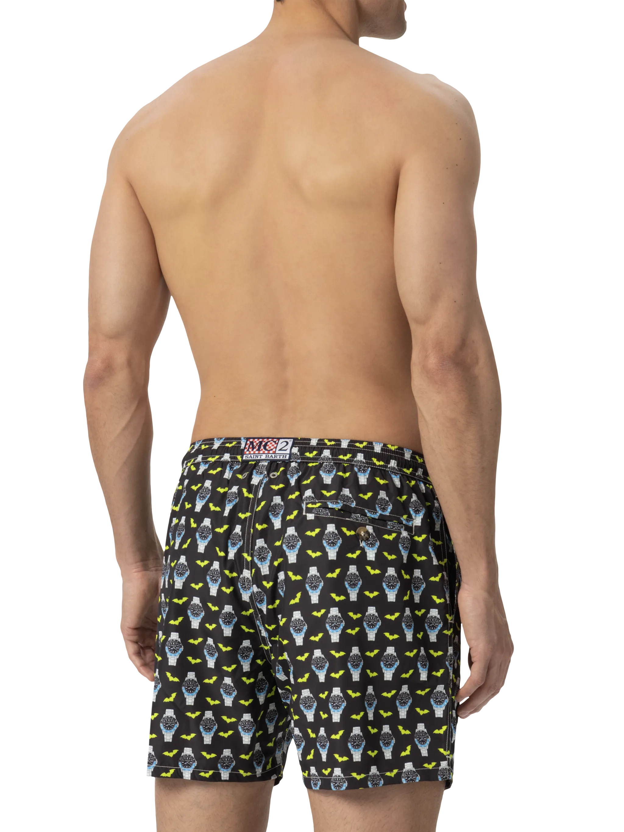 Zwemkleding met verlichtingseffect in lichtgewicht stof met klokprint.