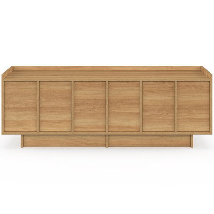 Mueble para TV IDMARKET ROSIE de 140 cm con 3 puertas, acabado en haya, diseño minimalista.