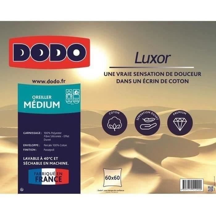 Almohada DODO LUXOR 60x60 cm - 100% algodón - Efecto plumón
