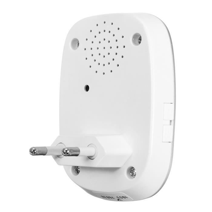 Sonnette sans fil étanche avec 36 mélodies et portée de 300m - 300M LED - K01-AC - ABS - Argent