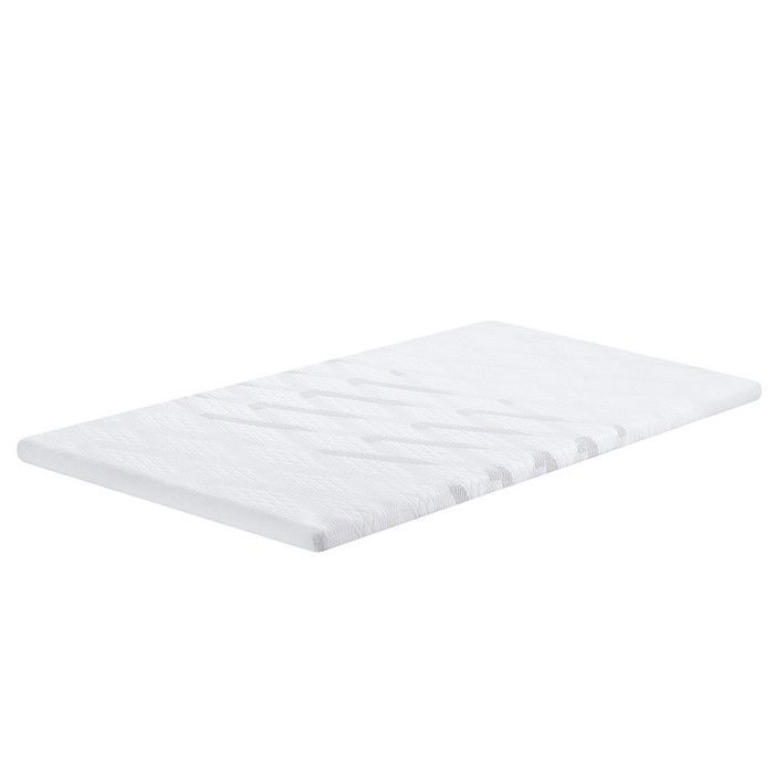 Matratzenauflage 90 x 190 cm, 5,3 cm dick, Memory-Schaum, abnehmbarer Stretchbezug, rutschfeste Unterseite - PLUME
