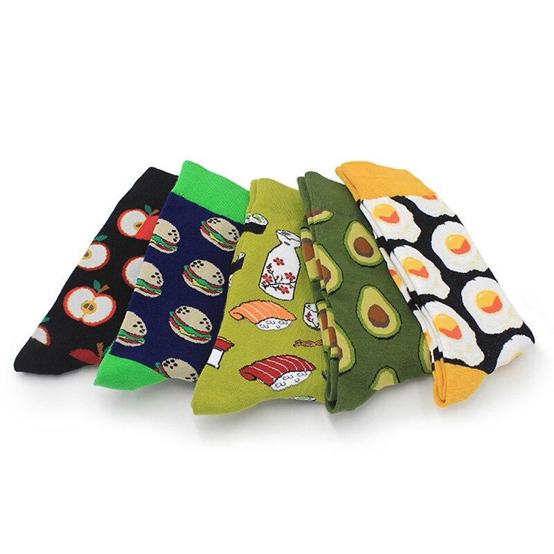 Chaussettes imprimées fruits tendance pour femmes et hommes, chaussettes longues en coton, chaussettes unisexes décontractées pour le sport, chaussettes streetwear d'automne