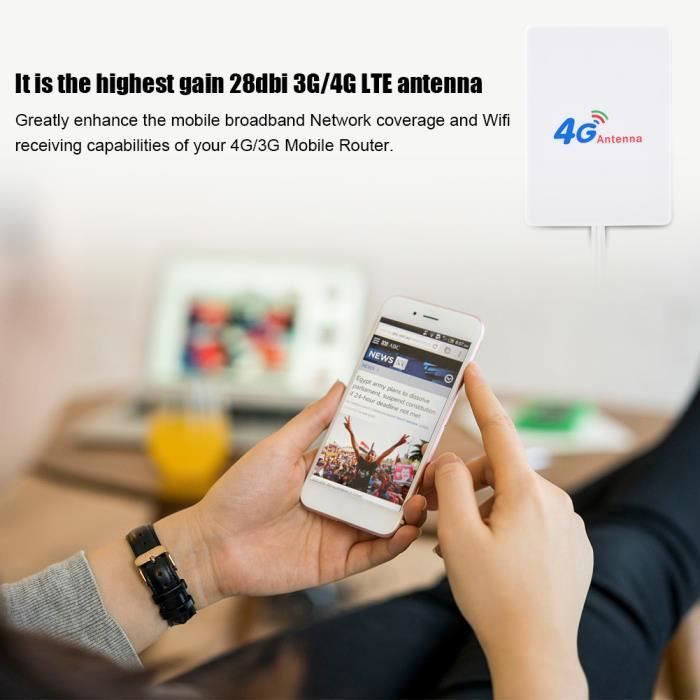 Hochleistungs-4G/3G/LTE-Signalverstärkerantenne für Huawei E398 Mobilrouter, SMA-Stecker – JA