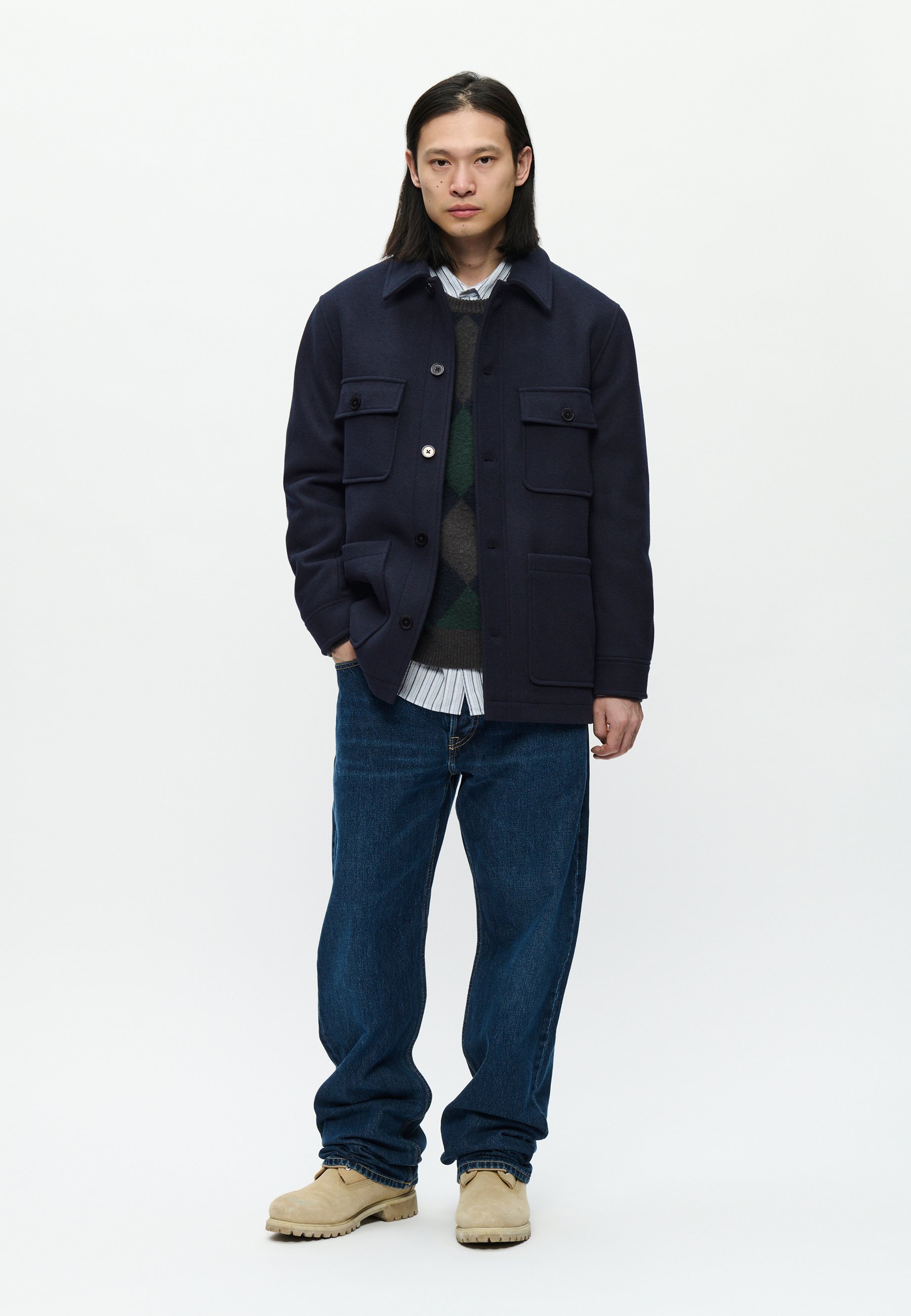 HOUT HOUT Klassieke jas - saluut
