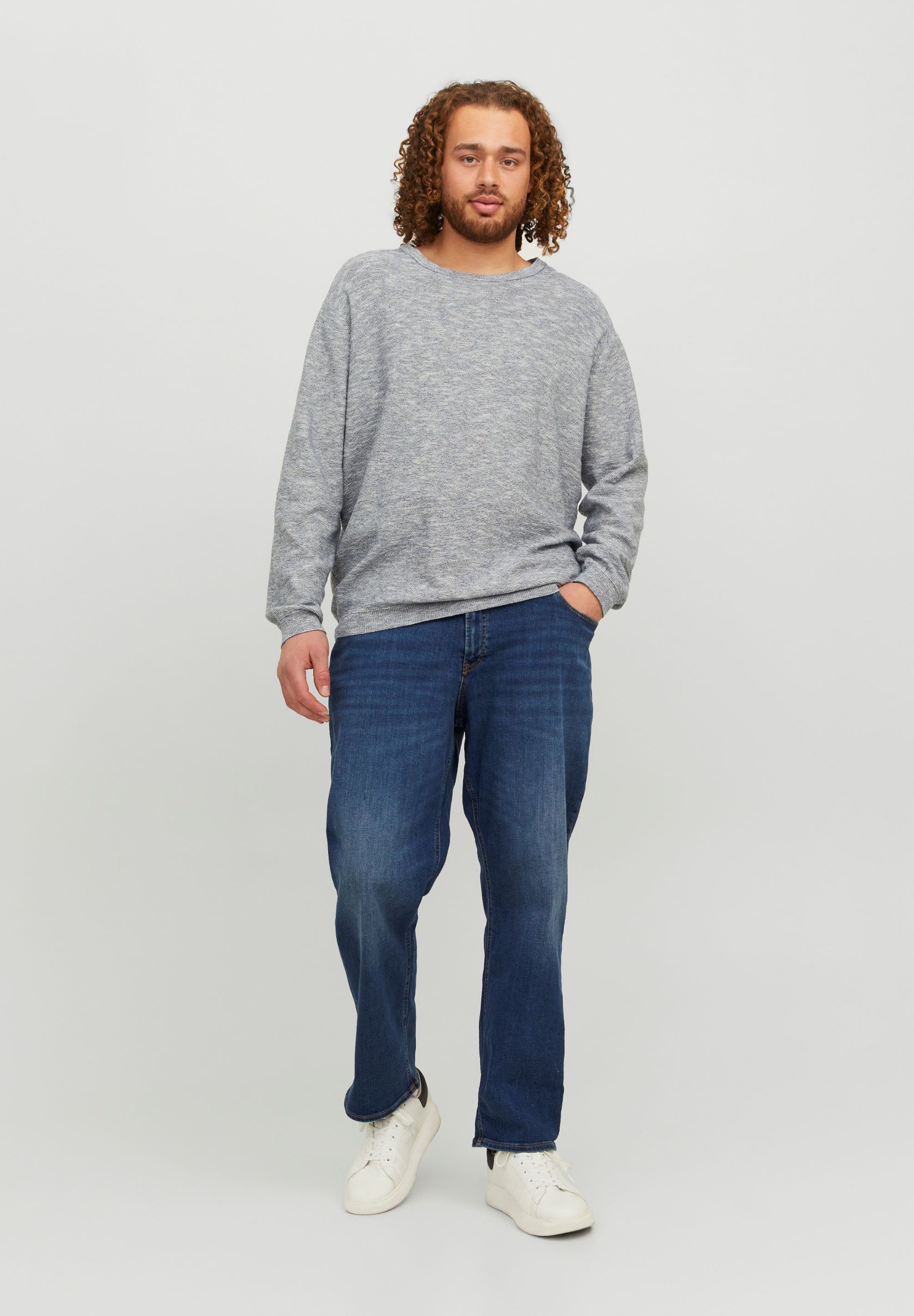 Rovné džínsy Jack & Jones - modrá denimová