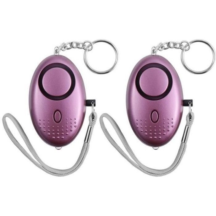 XT06629 - Persoonlijke alarm sleutelhanger 140 dB, goedgekeurd door de politie, mini luide verdediging, voor vrouwen, kinderen, meisjes, verpakking van 2, Po