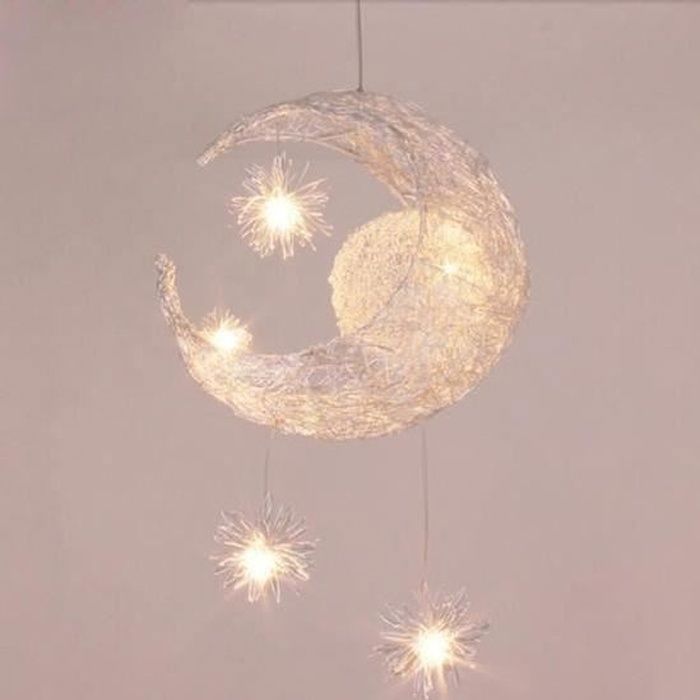 Decorative Hanging Ornament - Moon and Star - Aluminum - 40 cm - For Children