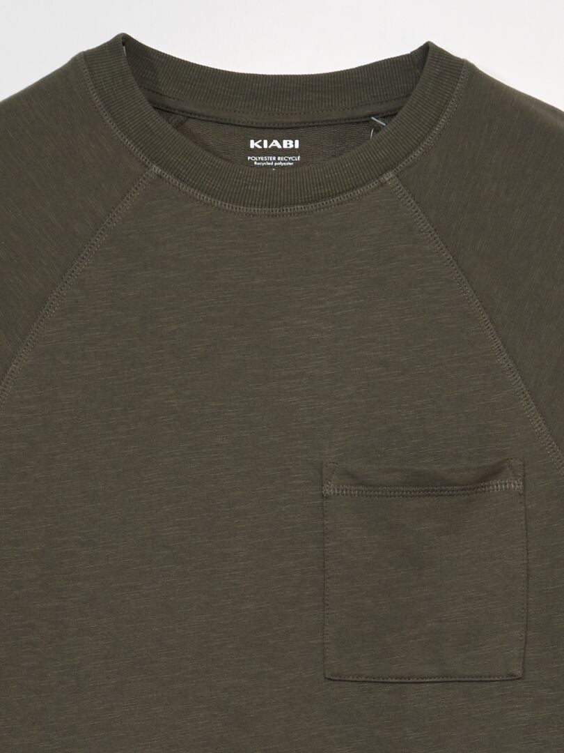 Zwaar T-shirt met lange mouwen - KHAKI