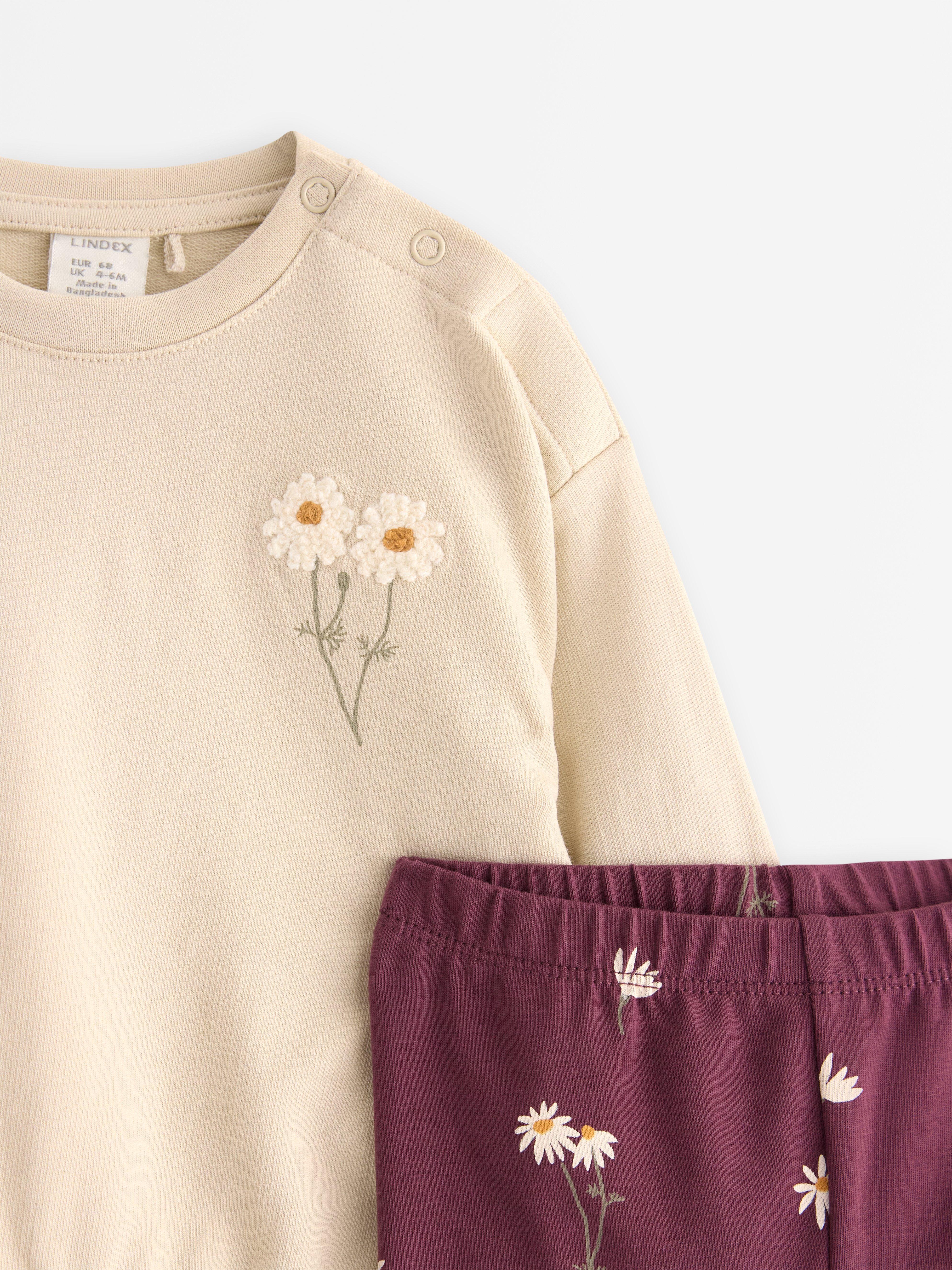 Sett - genser og leggings lys beige
