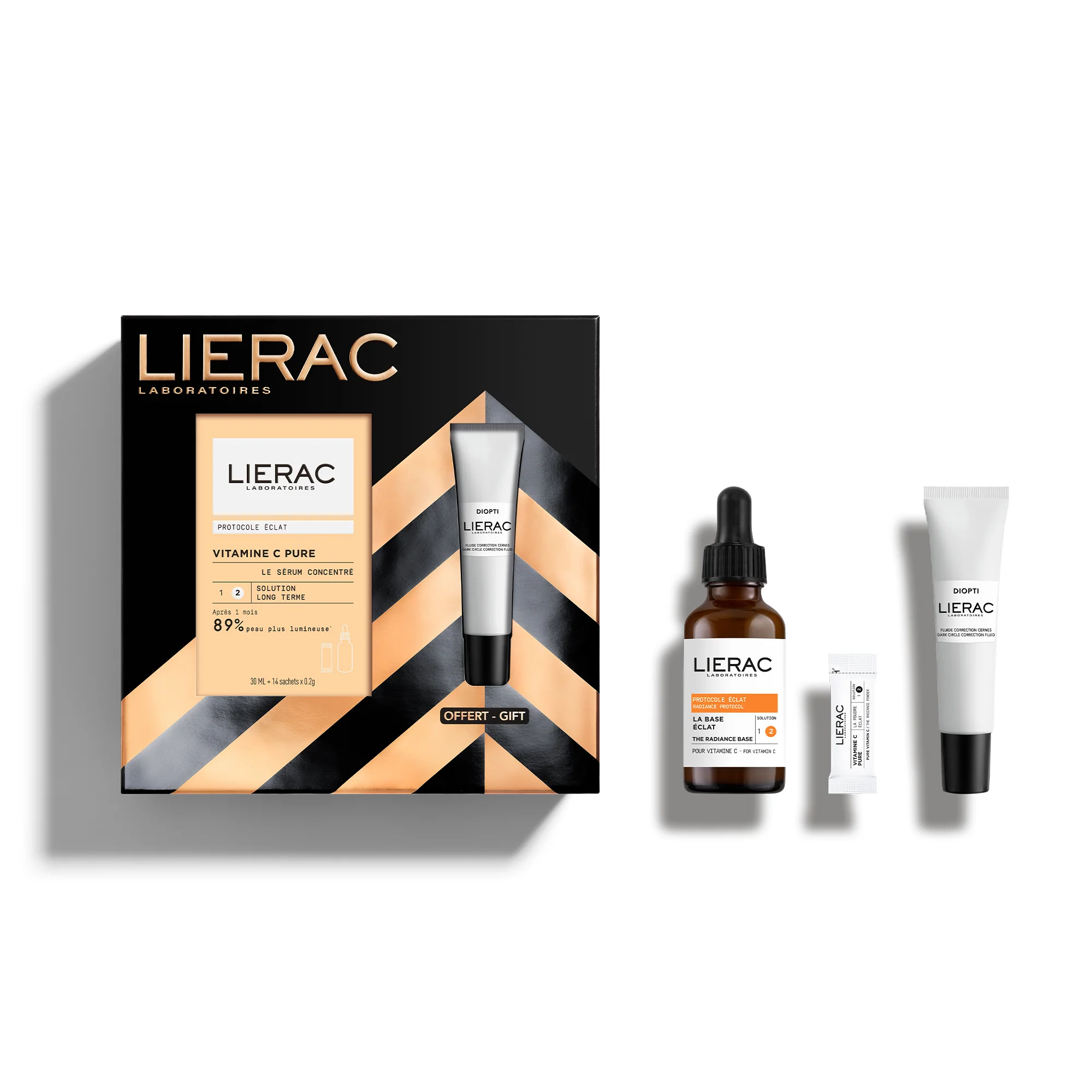 Diopti Coffret Natale Concentrato Vitamina C + Diopti Anti-Rughe - Cofanetto Illuminante, Siero viso illuminante
