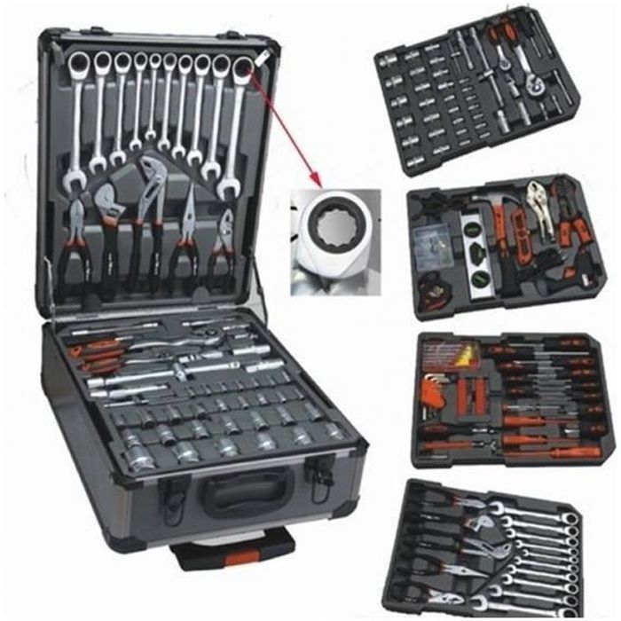 Caisse à outils - 186 pièces - Couleur noire