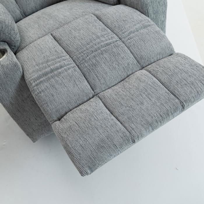 Sedia a rotelle elettrica regolabile (grigio chiaro): ausilio per alzarsi, massaggio, riscaldamento, poggiapiedi, 2 tasche, portabicchiere (per anziani)
