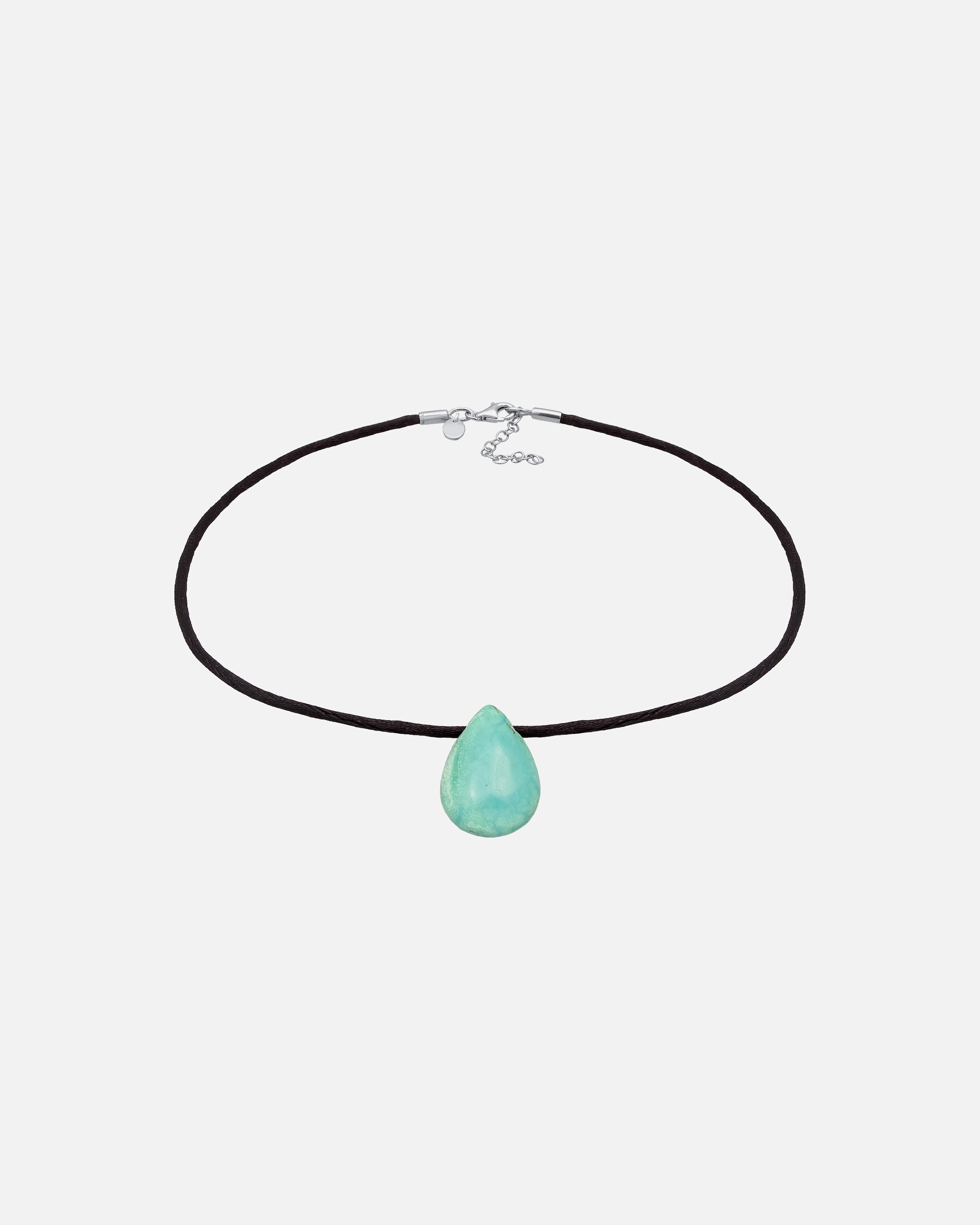 Elli PREMIUM Elli PREMIUM Collier Femmes Choker Goutte Pendentif Satin avec Turquoise pierres précieuses en argent sterling 925