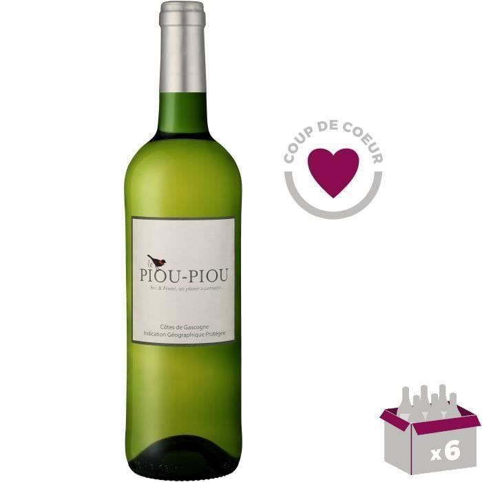 Piou Piou des Vignes Côtes de Gascogne - Vino blanco seco 2023 x6