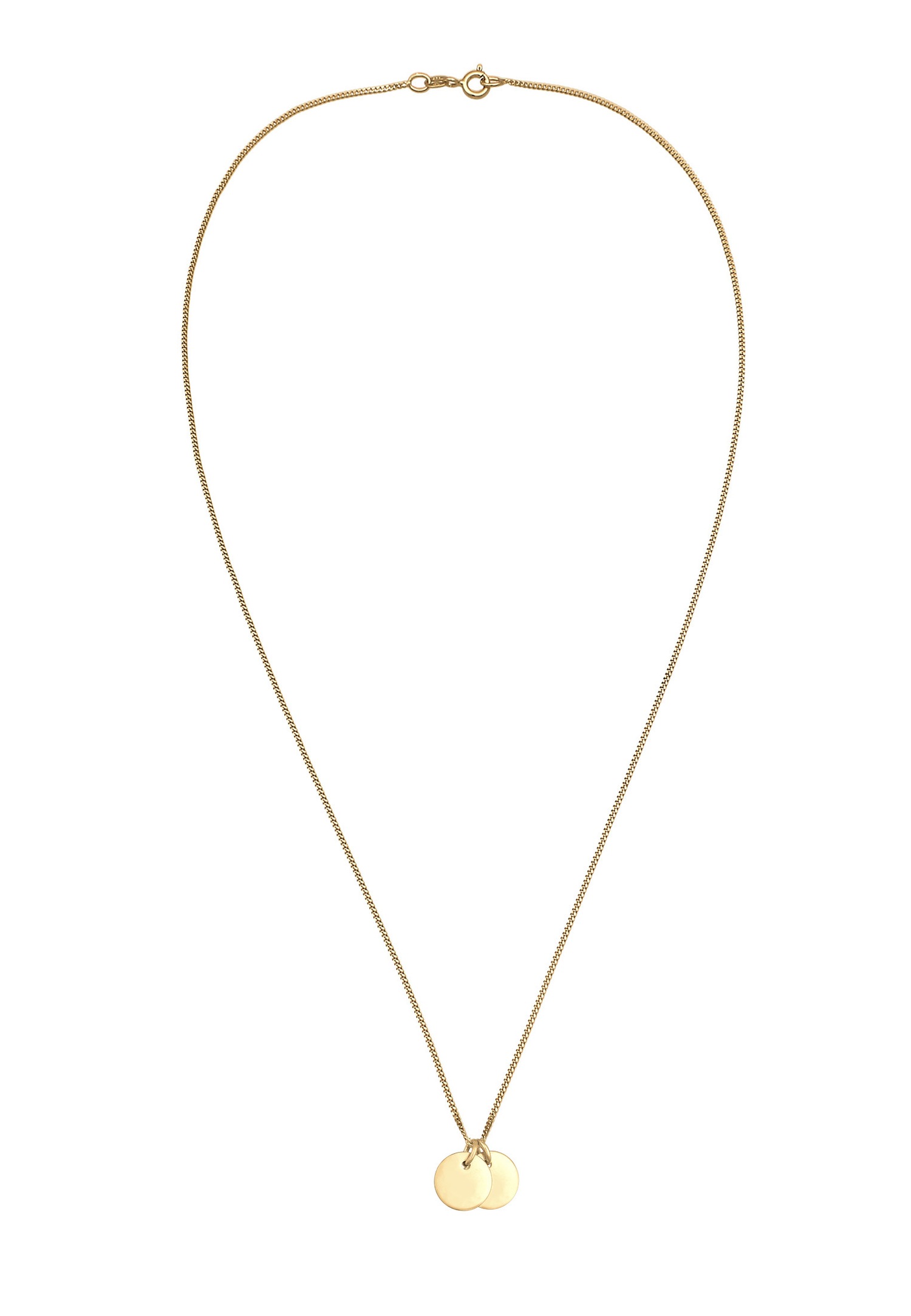 Elli Pendentif femme plaque Geo de base tendance en argent 925 sterling