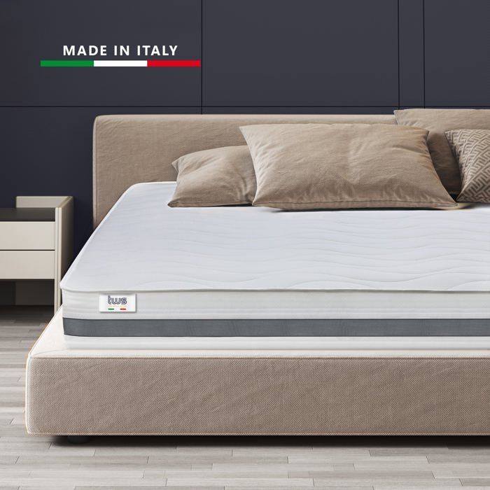 120x190 cm hypoallergenisk vannskummadrass – 16 cm tykk – pustende 3D-stofftrekk – laget i Italia