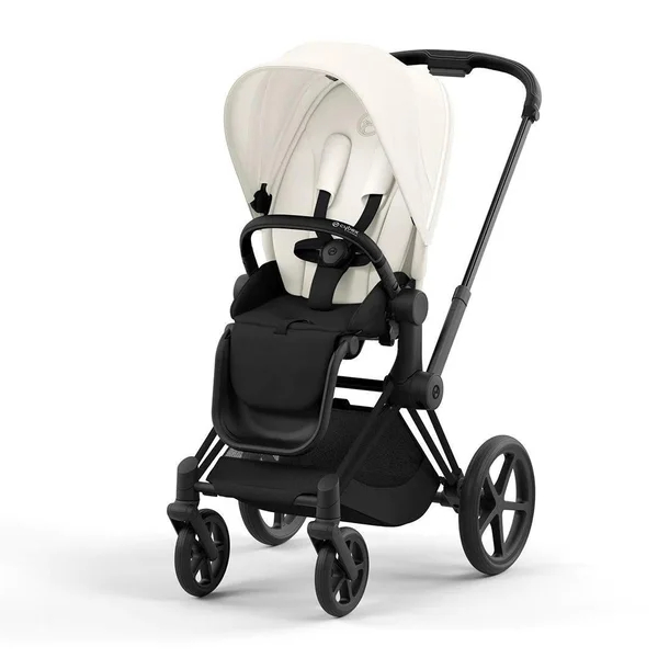 Kočárek Cybex Priam V4 v bílé barvě s matně černým rámem