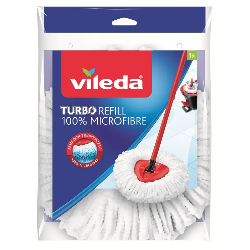 VILEDA Vervangende dweilnavulling voor Vileda Turbo Mop Smart, 100% microvezel