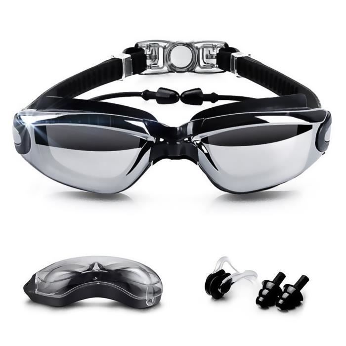 Gafas de natación ajustables - KINGCENTON - Antivaho e impermeables con almohadillas para los oídos y clip nasal para adultos y niños.