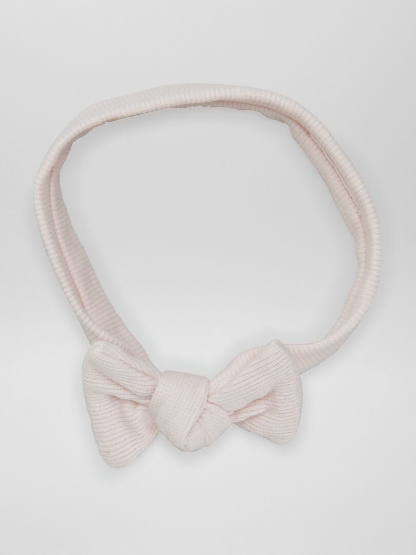 Faixa de cabelo canelada em malha - ROSA